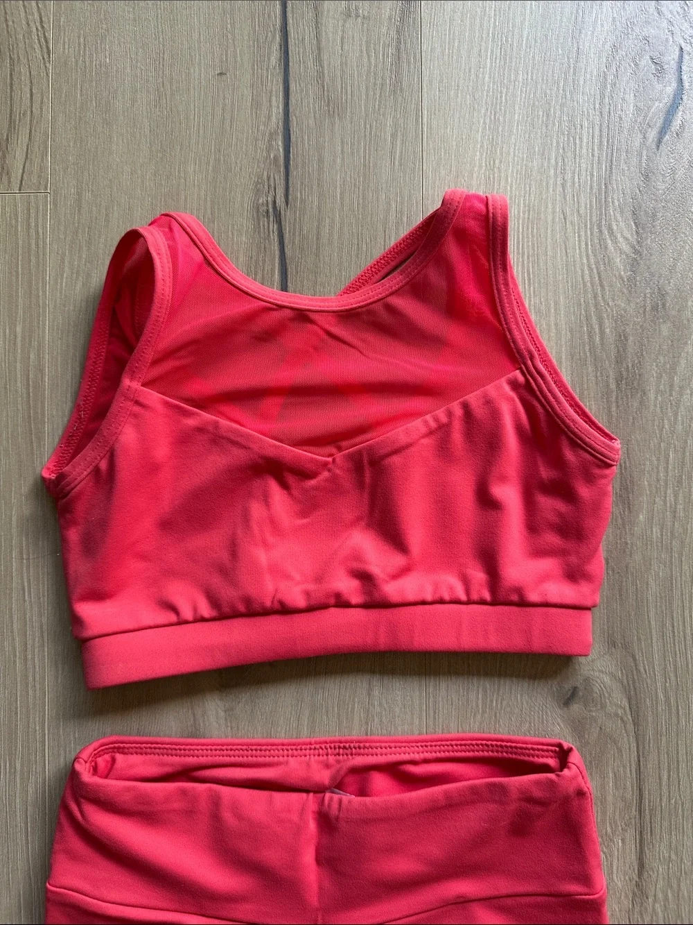 Girls' Bright Red Dance Crop Top and Bike Shorts Set